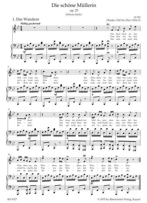 Die schöne Müllerin op. 25 D 795 [Bar:BA9117]