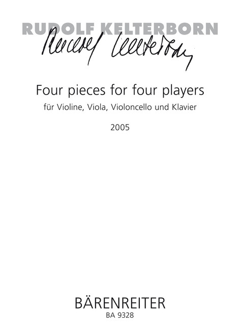Four pieces for four players für Violine, Viola, Violoncello und Klavier (2005) [Bar:BA9328]
