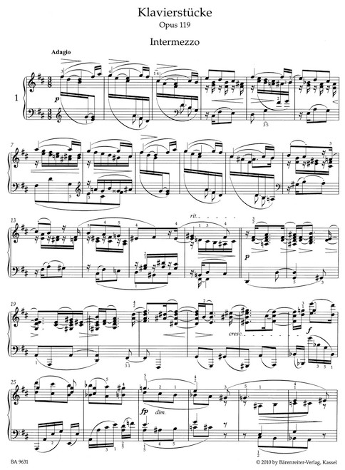Piano Pieces op. 119 [Bar:BA9631]