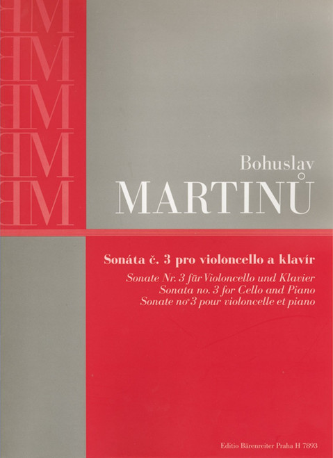 Martinu, Sonate für Violoncello und Klavier [Bar:H7893]