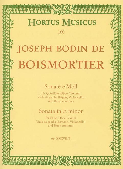 Sonate für Flöte (Oboe, Violine), Viola da gamba (Fagott, Violoncello) und Basso continuo e-Moll op. 37/2 [Bar:HM160]