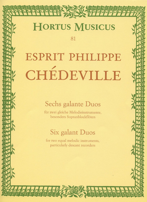 Chedeville, Sechs galante Duos für zwei gleiche Melodieinstrumente, besonders Sopranblockflöten [Bar:HM81]