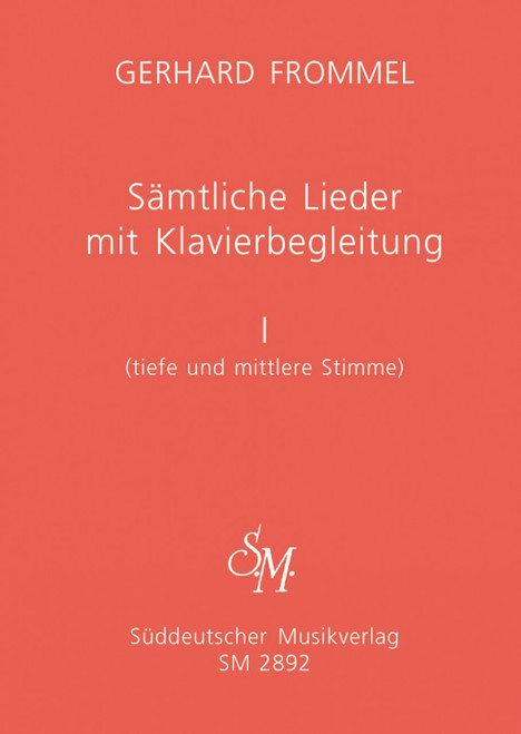 Frommel, Sämtliche Lieder mit Klavierbegleitung, Band I [Bar:SM2892]