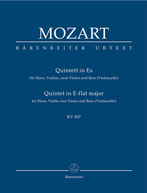 Quintet for Horn, Violin, Two Violas and Bass (Violoncello) in E-flat major K. 407 (386c) [Bar:TP13]