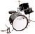 3-Piece Junior Drum Set with Cymbal & Throne - Metallic Black [HL:775751]