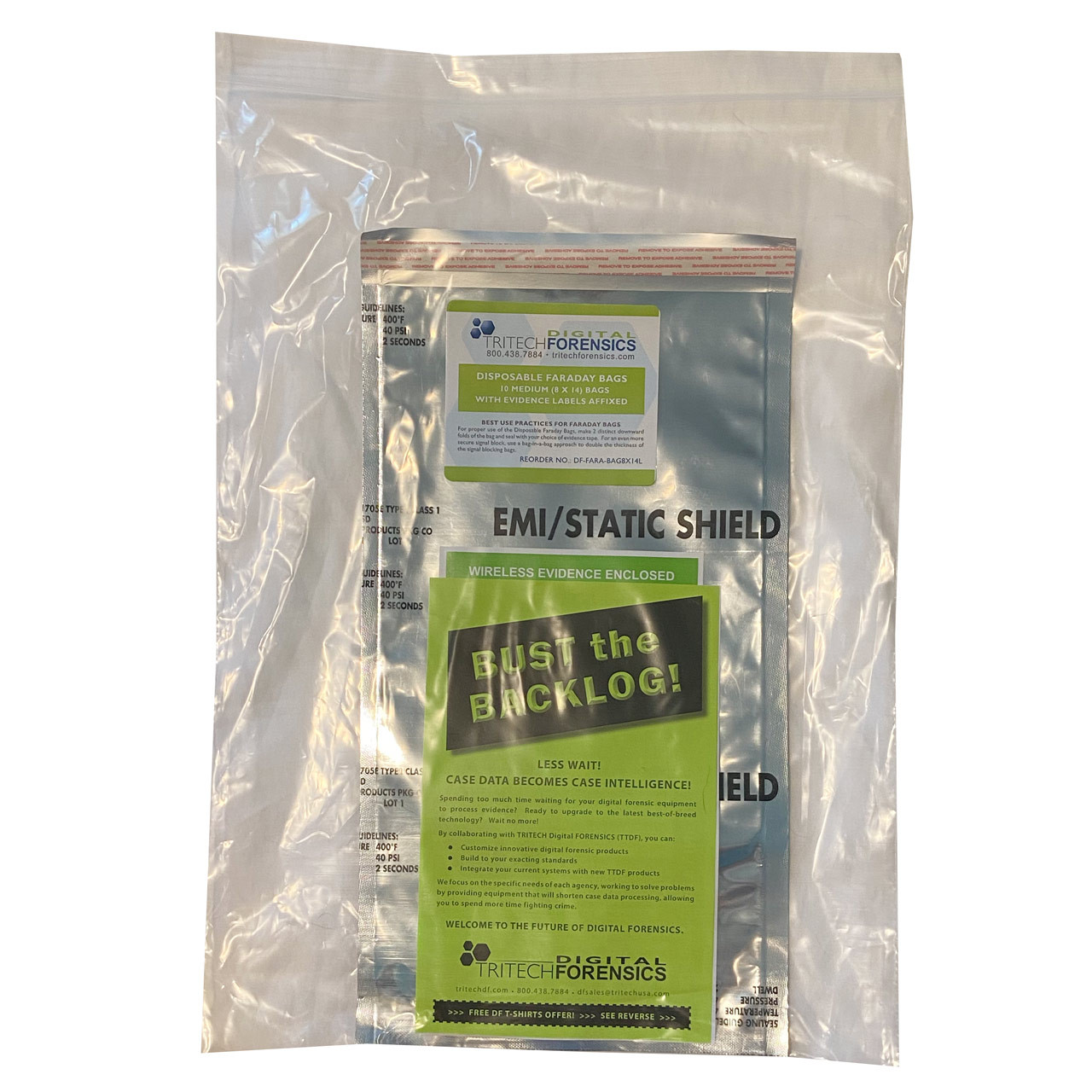 AVAIL Forensics Disposable Faraday Bags - with Label - Large - 10