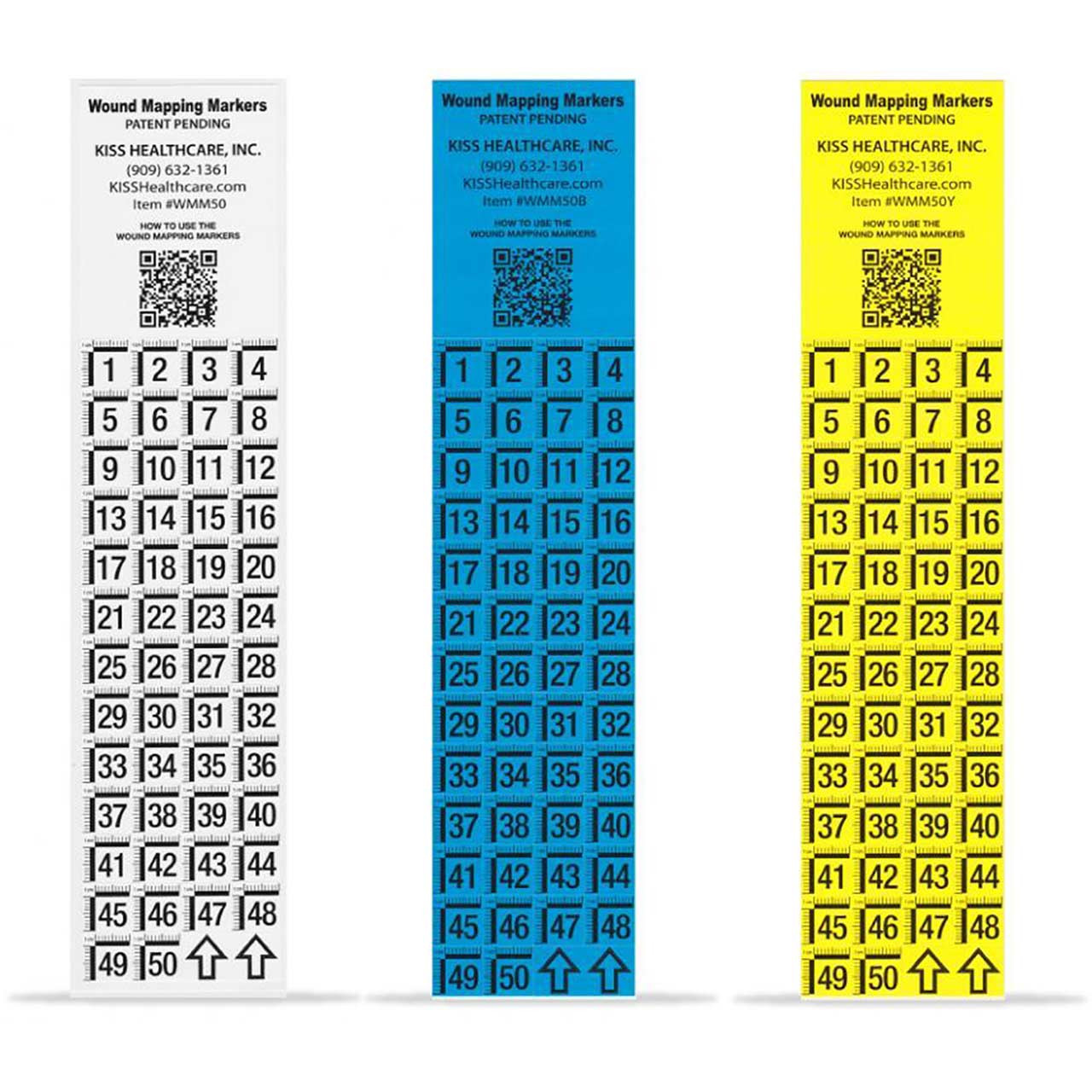 WMM50 Wound Mapping Marker - 100 sheets - White, Yellow, or Blue