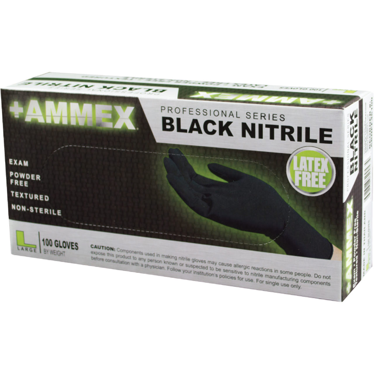 ammex black nitrile gloves medium