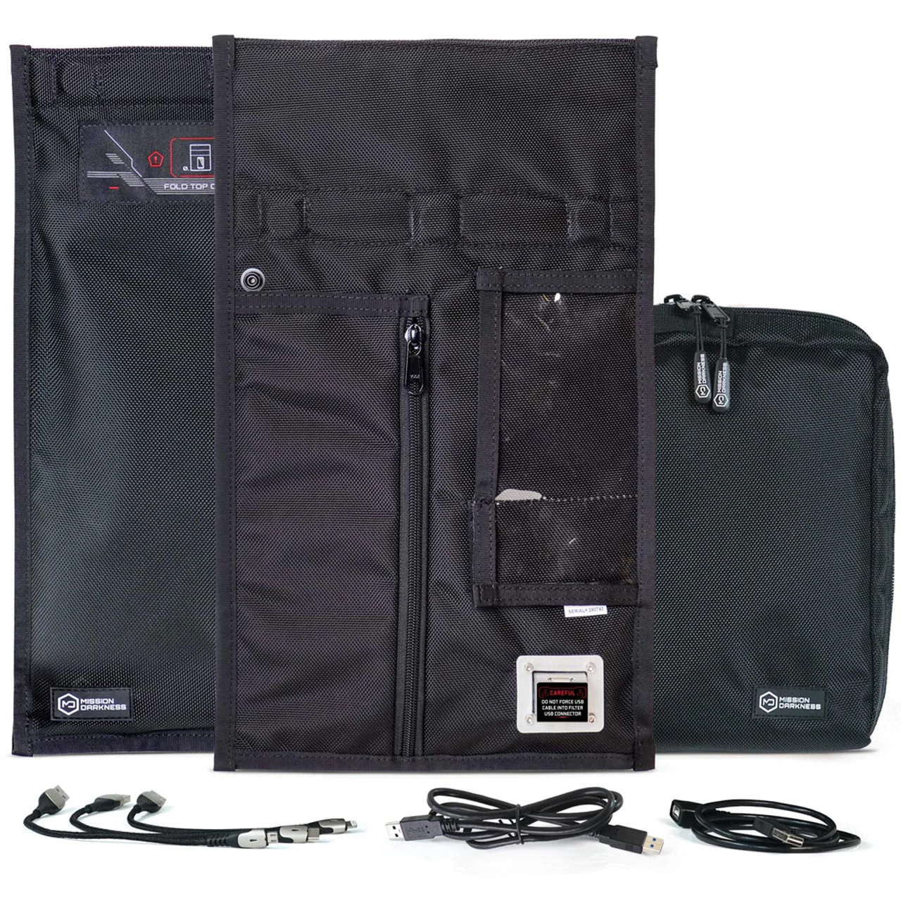Mission Darkness™ Non-window Charge & Shield Faraday Tablet Bag