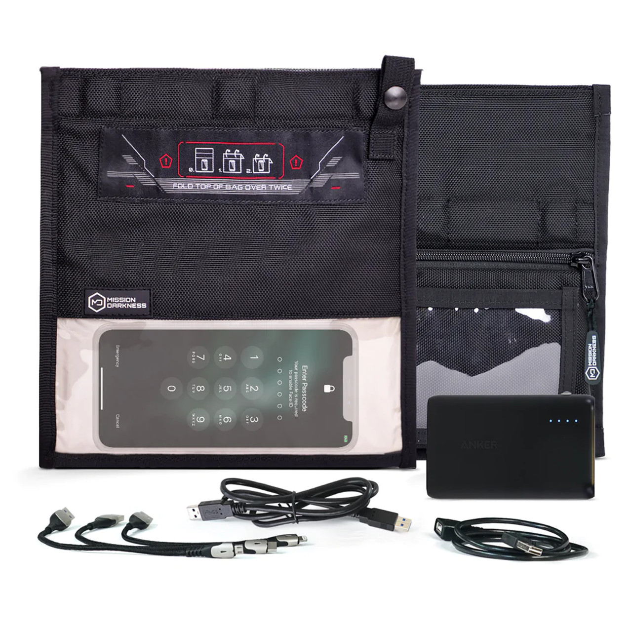 Mission Darkness™ NeoLok™ Faraday Bag for Phones with Battery