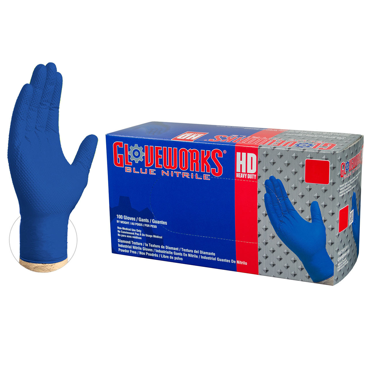 Blue Oil Gloves for Men,Heavy Duty Oil Resistant Gloves for Fuel Workers,Nitrile Coated Gloves 6 & 12 Pairs Large Bulk Pack