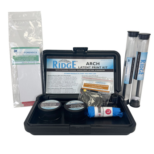 RIDGE Arch Latent Print Kit, open with all contents