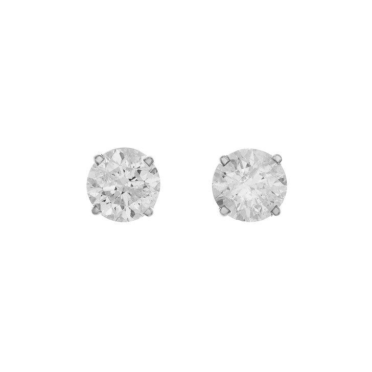 14K White Gold 1.97 Carat Diamond Stud Earrings