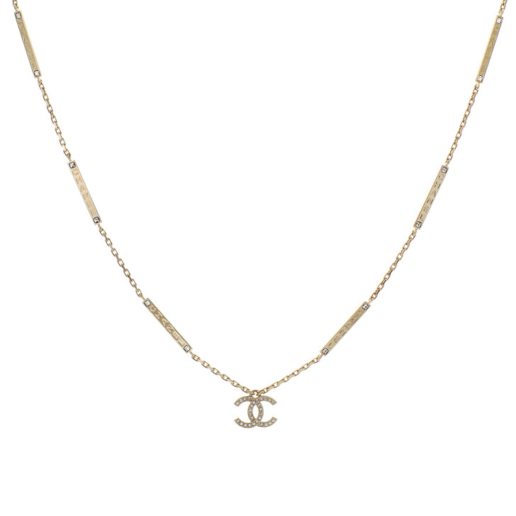 Chanel CC Crystal Bar Necklace