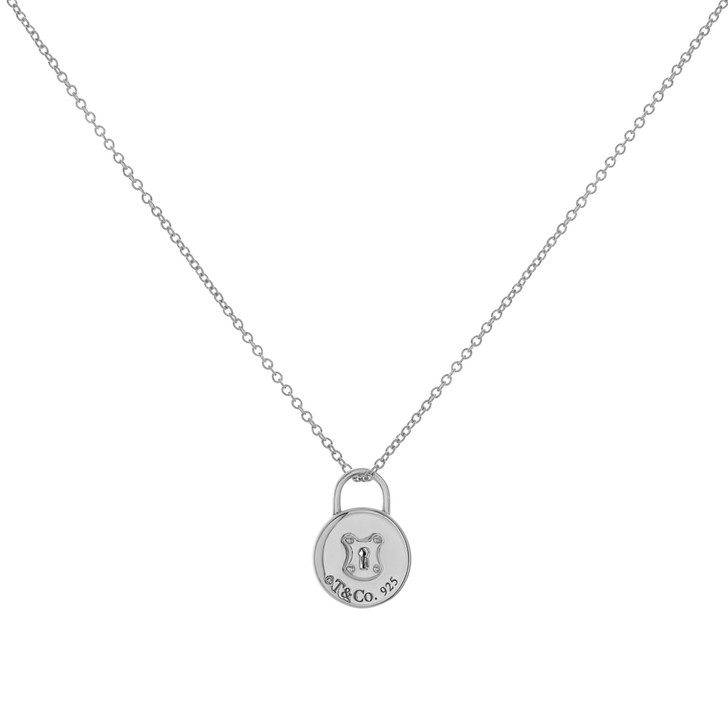 Tiffany & Co. Sterling Silver Round Mini Lock Pendant