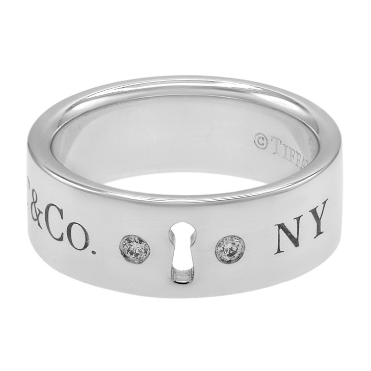 Tiffany & Co. Sterling Silver Diamond Locks Ring