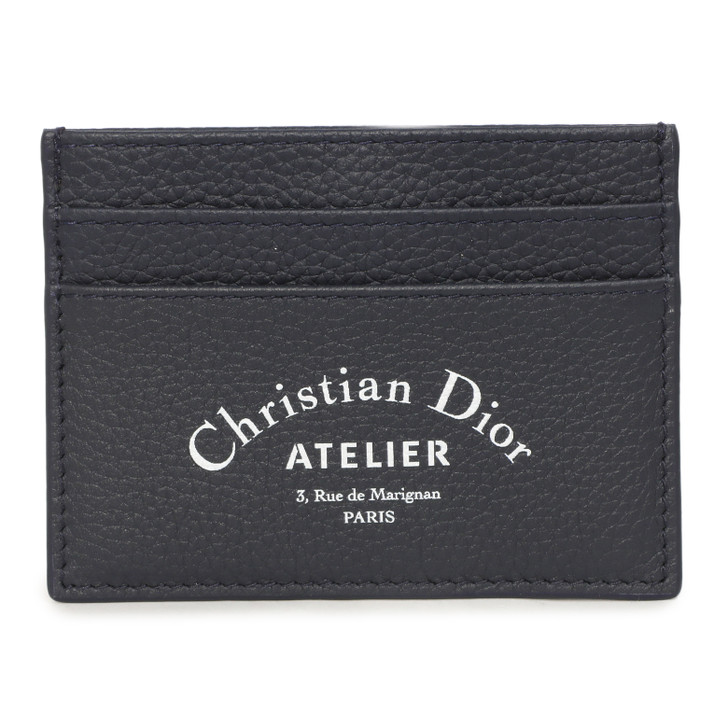 Christian Dior Blue Grained Calfskin Homme Atelier Cardholder