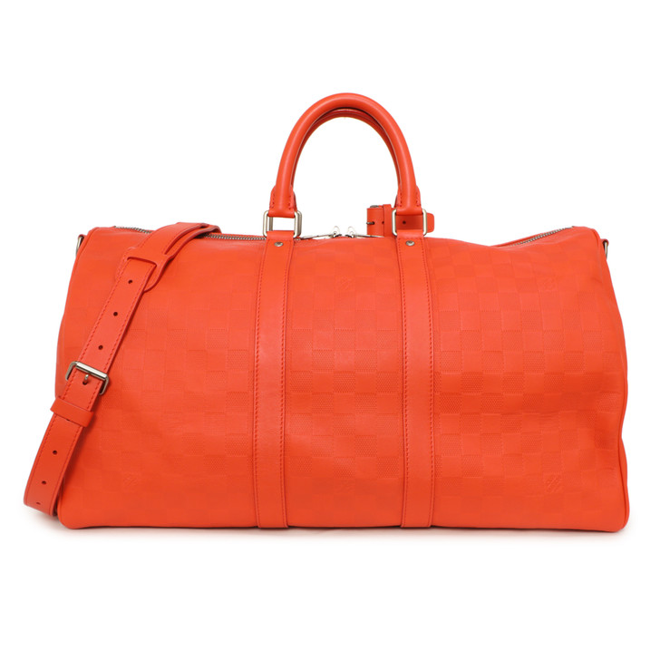 Louis Vuitton Orange Damier Infini Keepall Bandouliere 45
