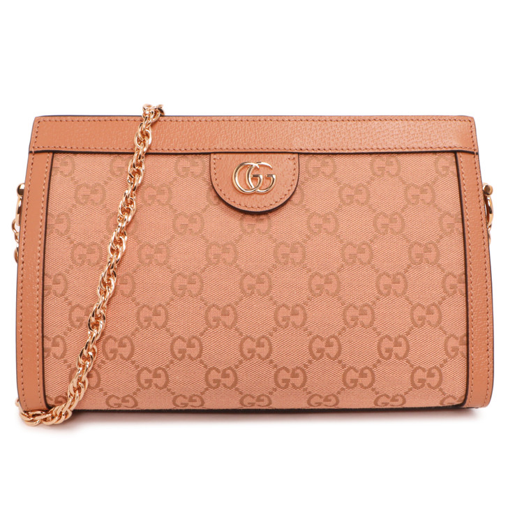 Gucci Pink Monogram Small Ophidia Chain Shoulder Bag