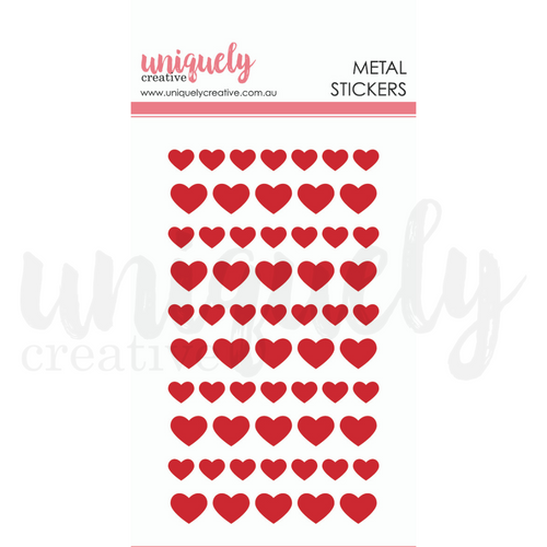 metal stickers - red hearts