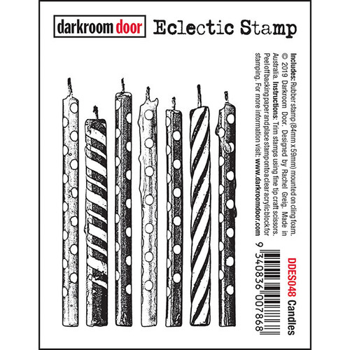 rubber stamp - candles eclectic stamp