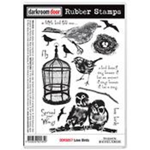 rubber stamp - love birds