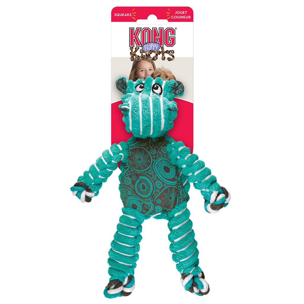 Đồ Chơi KONG Floppy Hippo Knots Toys Medium/Large Size - Con Hà Mã Dây