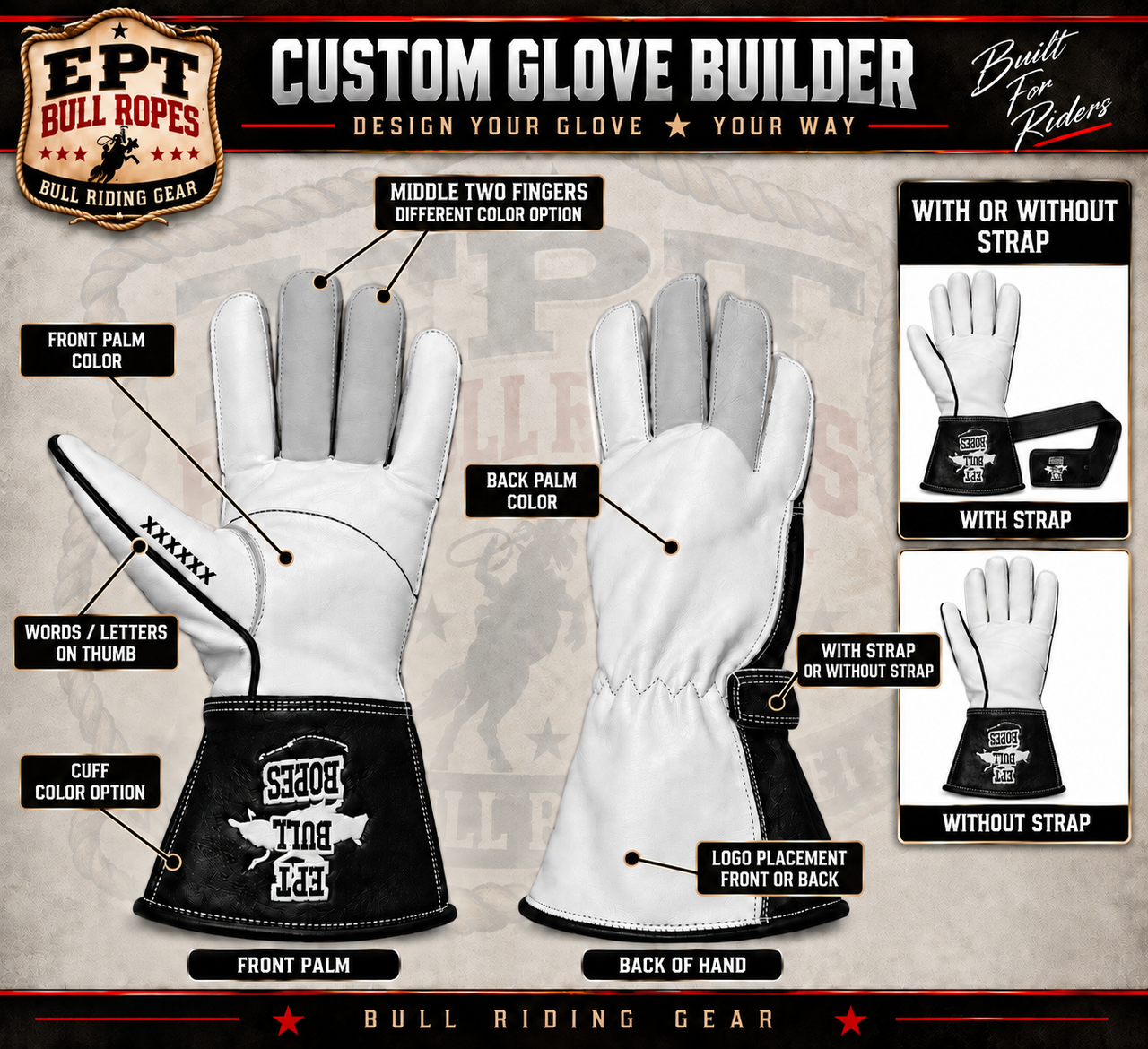 Custom Bull Riding Gloves – Design Your Own Glove