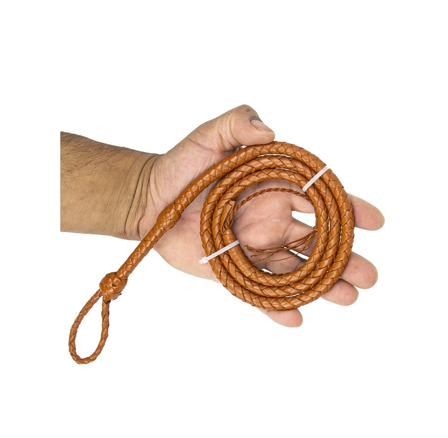 Pocket Mini Whip 3ft - Black & Red Leather, 6 Plait