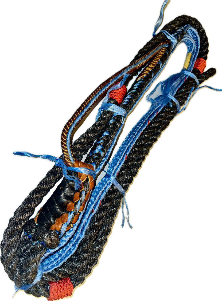 Bull Rope Brands Black & Blue Poly Pro Bull Rope - 9/7 RH or LH | EPT Bull Ropes