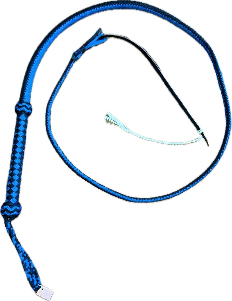 バンジーストラップ Future Blue Satin 4ft Bull Whip - Black and Blue Paracord | EPT Bull Ropes