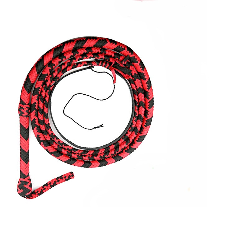 Black and Red Paracord Bull Whip Handmade 4ft to 14ft