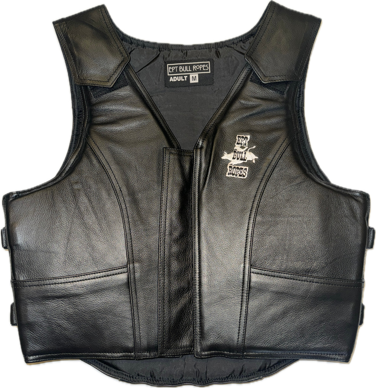 EPT Leather Bull Riding Vest V2.0 Black Adult Sizes