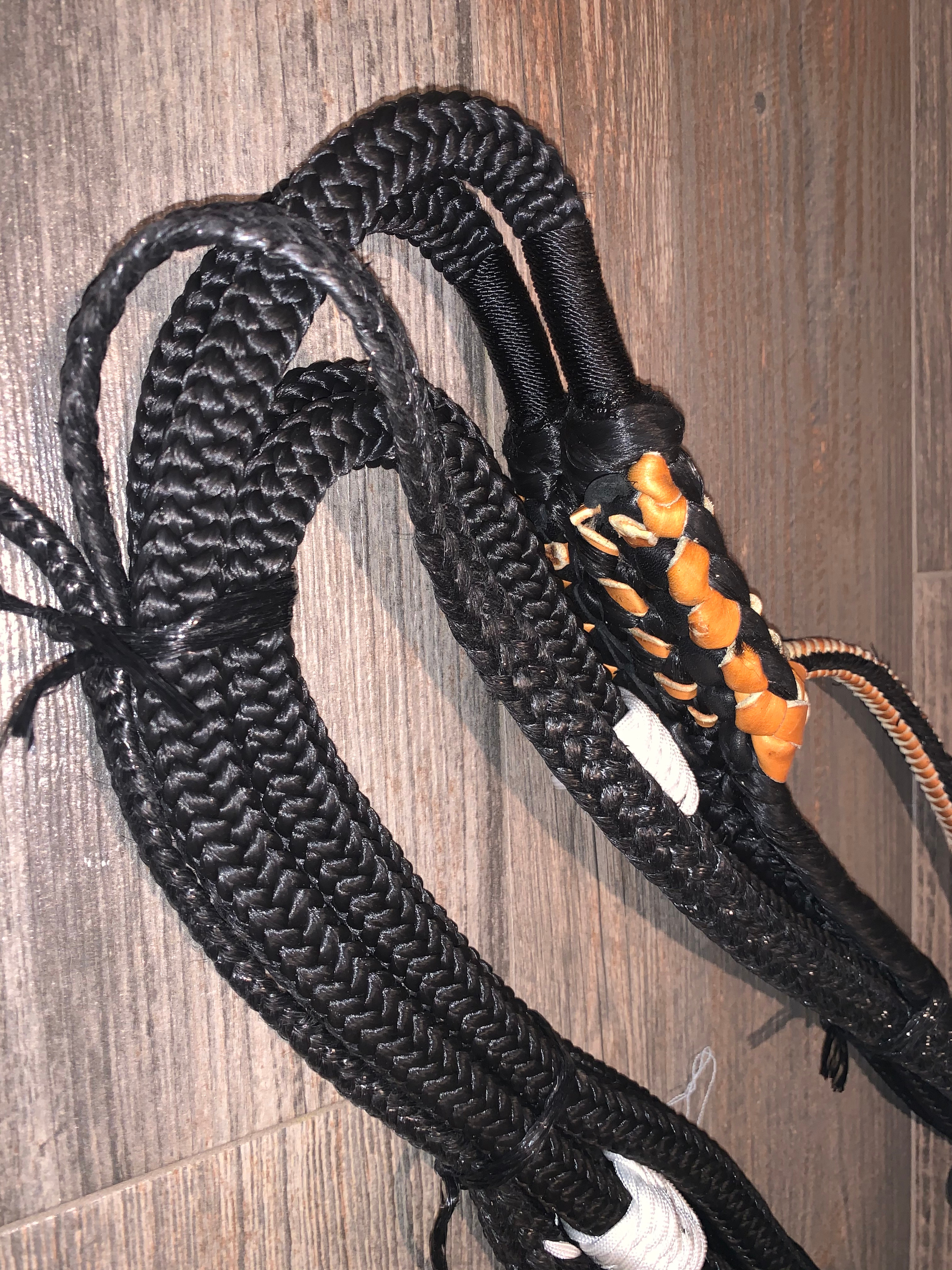 Jr Pro Black on Black Poly Pro 9/7 RH EPT Bull Rope Bull riding rodeo