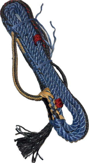 Blue & Black Poly Mini Bull/Steer Rope Kids 9/7 RH or LH 3/4 x 3/4 - Mini Rodeo Rider 12'