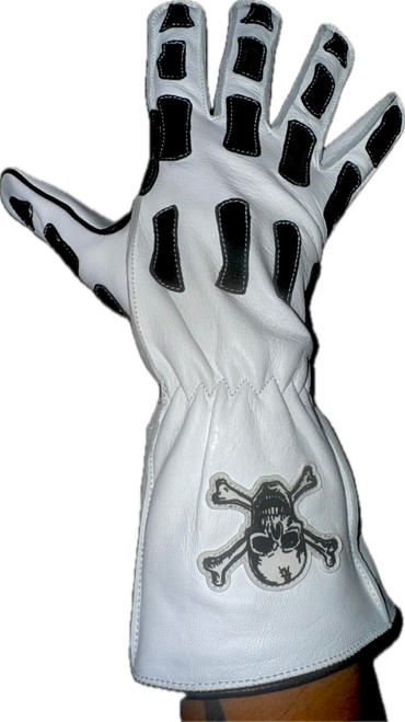 Skull & Bones Bull Riding Glove (White)