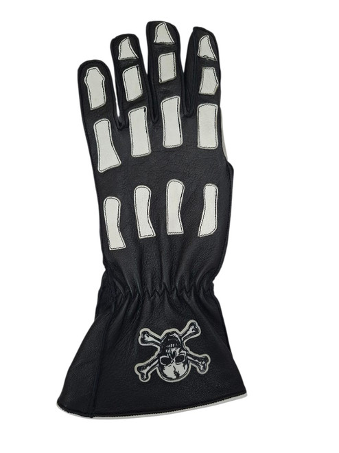 Backside of EPT Skull & Bones Black Bull Riding Glove