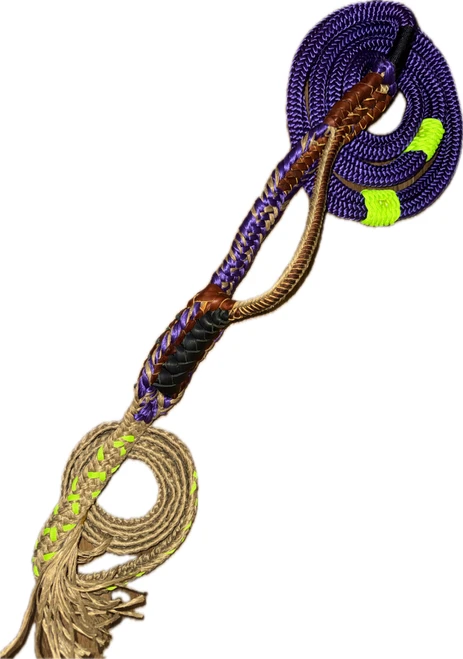 Purple & Tan Poly Mini Bull Steer Brazilian Hybrid Rope - EPT Bull Ropes