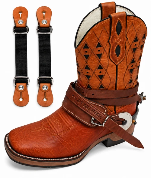 EPT Bull Riding Boot Strap Kit with Leather Boot Ties and Nylon Under Boot Straps