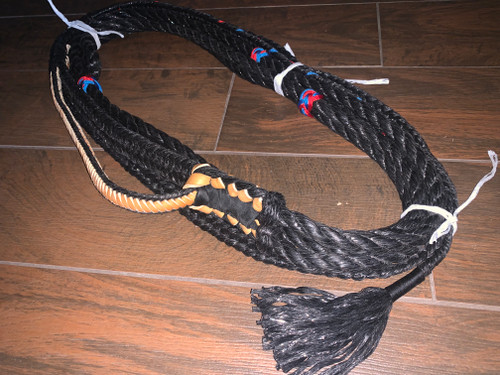 Traditional Black Poly Pro 9/7 LH 7/8" x 1"  - EPT Bull Ropes -  Bull Rider 16'