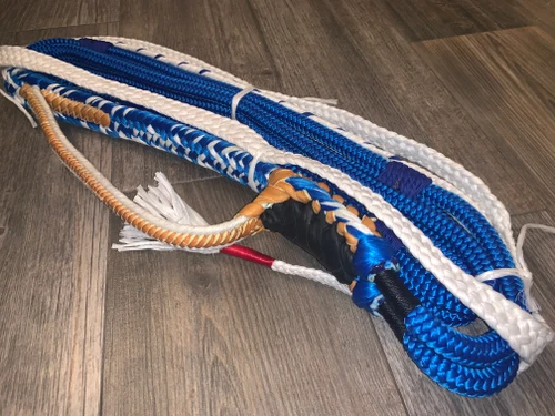 Pacific Blue & White Pro 9/7 RH or LH- 3/4"x 3/4" EPT Bull Rope - Riding Rodeo Rider 16'