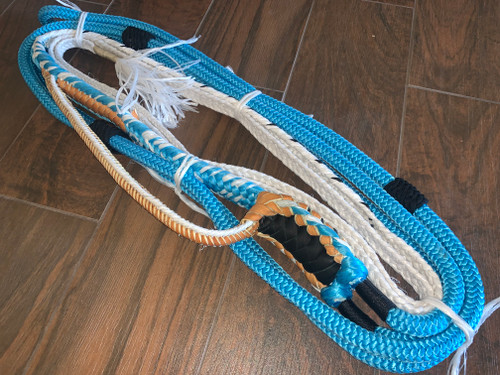 EPT Turquoise and White Nylon American Pro Bull Rope 9/7 RH or LH