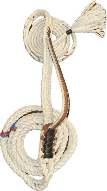 Traditional White Poly Jr Bull 9/7 RH or LH 13/16" x 7/8"  - EPT Bull Ropes -  Bull Rider 14'