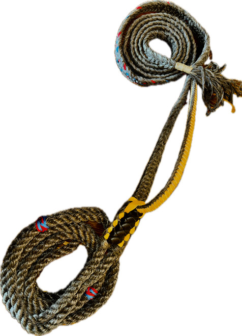 Traditional Black Poly Jr Bull 9/7 RH or LH 13/16" x 7/8" Soft  - EPT Bull Ropes 14ft
