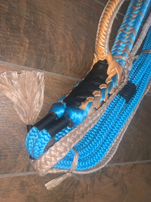 Turquoise Nylon & Tan Poly Jr Pro 9/7 LH | EPT Bull Ropes