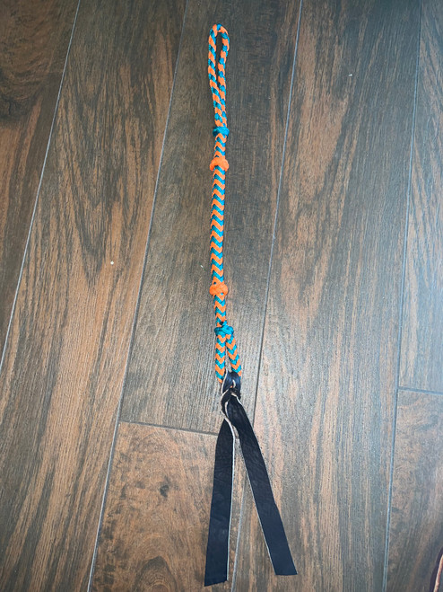 Quirt Hand Braided Paracord Orange & Turquoise Soft Quirt Whip Horse Tack 17" EPT