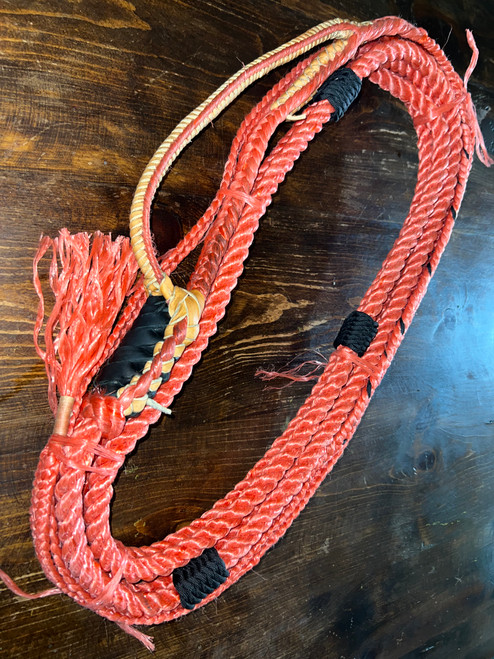 Red Poly Pro Bull Rope 9/7 LH 3/4" x 3/4" EPT Bull Rope -  Rodeo Rider 16'