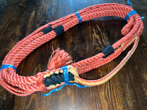 Red Poly Pro Bull Rope 9/7 RH 3/4" x 3/4" EPT Bull Rope -  Rodeo Rider 16'