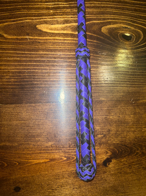 Horse Riding Crop Whip Bat -  Hand Braided Purple & Black Leather  EPT Tack 30"