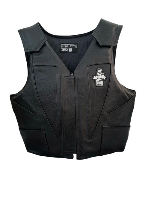 EPT Black Leather Youth Bull Riding Vest